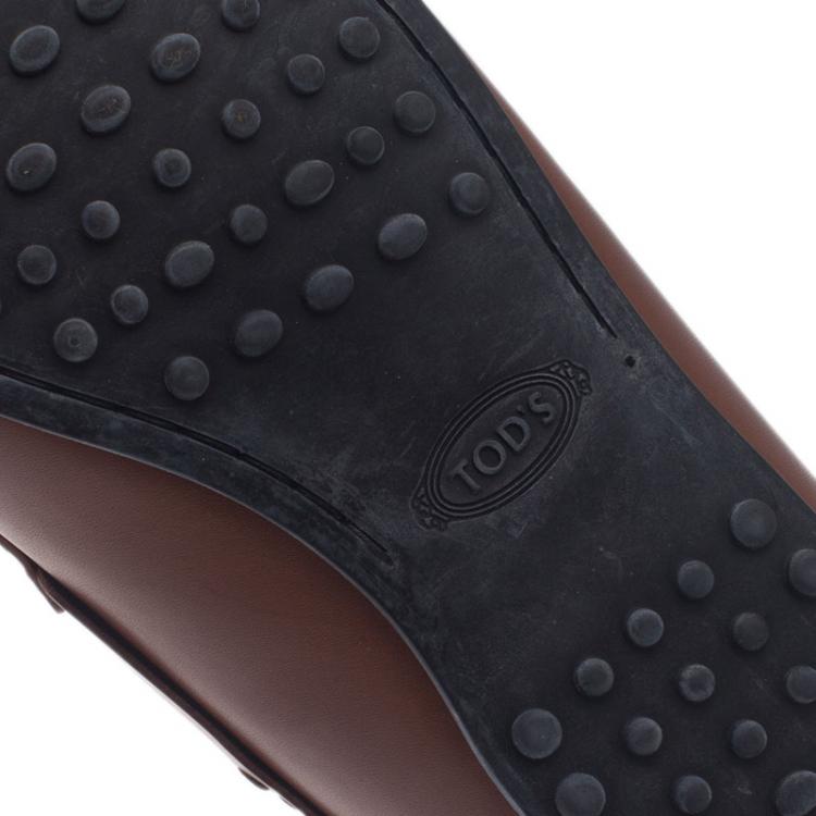Pre Owned Tod's Brown Leather Penny Loafers Size 44.5