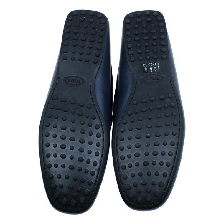 Pre Owned Tod's Blue Leather Loafers Size 43.5