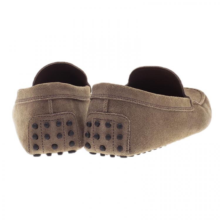 Pre Owned Tod's Brown Suede Loafers Size 42.5 