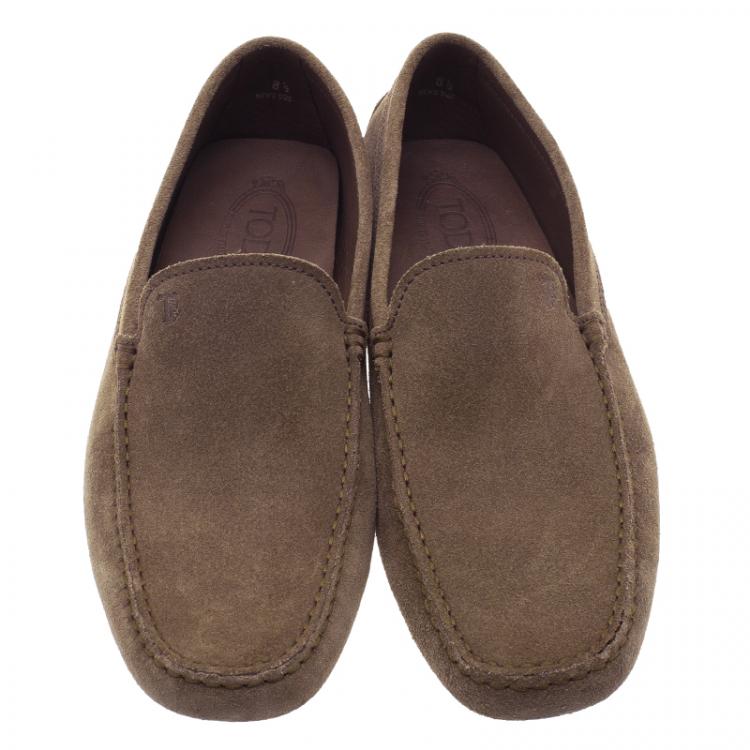 Pre Owned Tod's Brown Suede Loafers Size 42.5 
