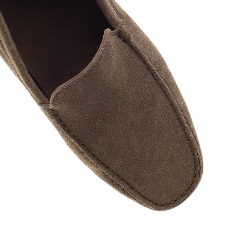 Pre Owned Tod's Brown Suede Loafers Size 42.5 