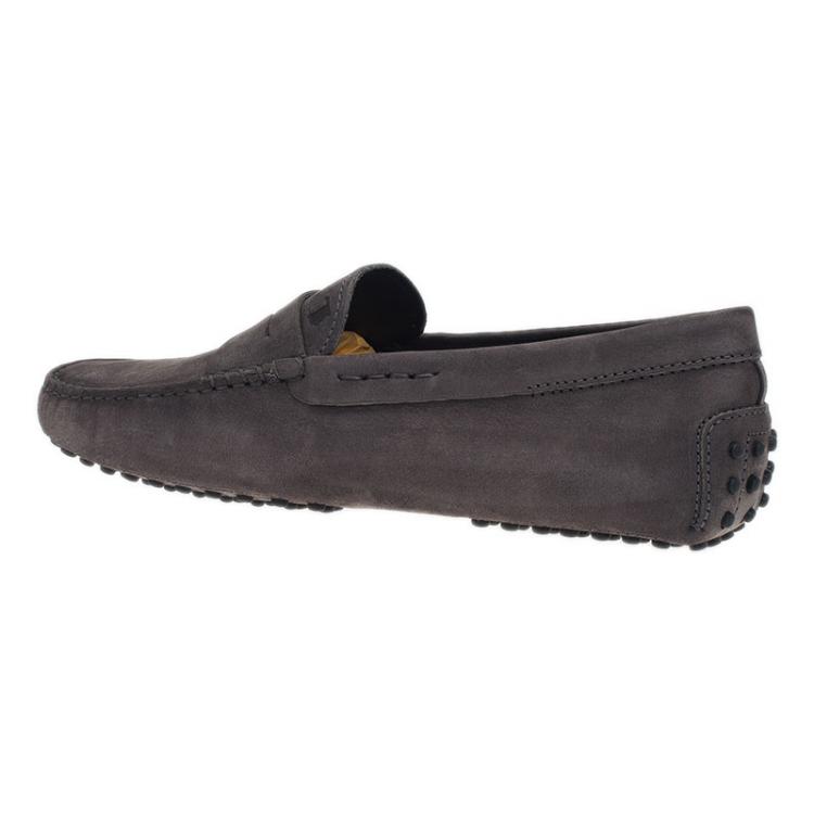 Pre Owned Tod's Grey Suede Penny Loafers Size 42