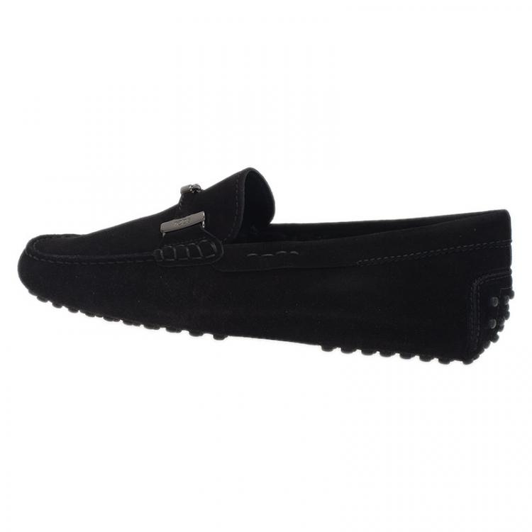 مملوكة مسبقًا Tod's Black Suede Horsebit Buckle Loafers Size 42