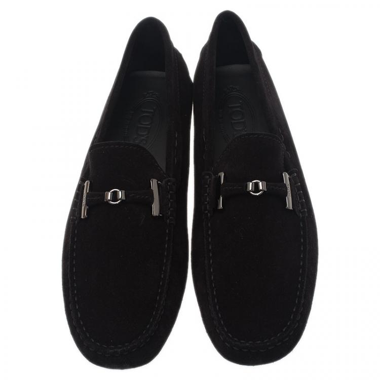 مملوكة مسبقًا Tod's Black Suede Horsebit Buckle Loafers Size 42