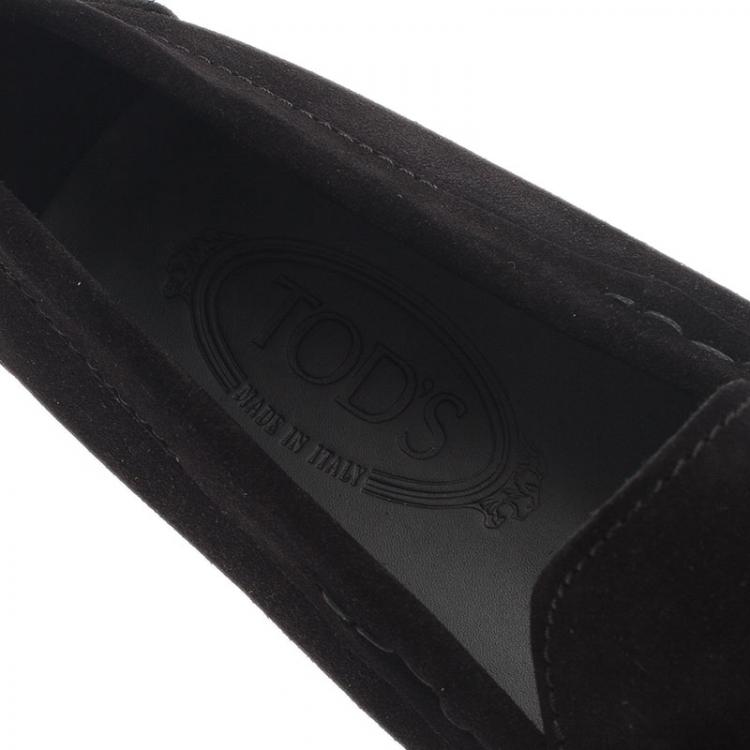 مملوكة مسبقًا Tod's Black Suede Horsebit Buckle Loafers Size 42