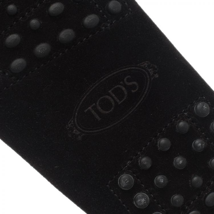 مملوكة مسبقًا Tod's Black Suede Horsebit Buckle Loafers Size 42