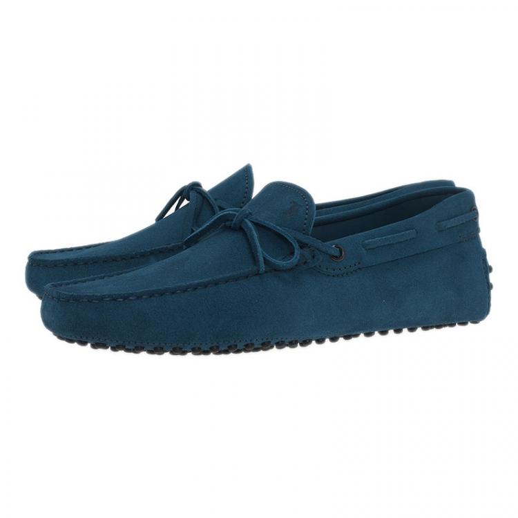 مملوكة مسبقًا Tod's Blue Suede Bow Loafers Size 42