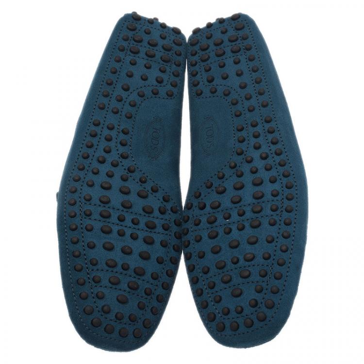 مملوكة مسبقًا Tod's Blue Suede Bow Loafers Size 42