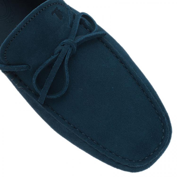 مملوكة مسبقًا Tod's Blue Suede Bow Loafers Size 42