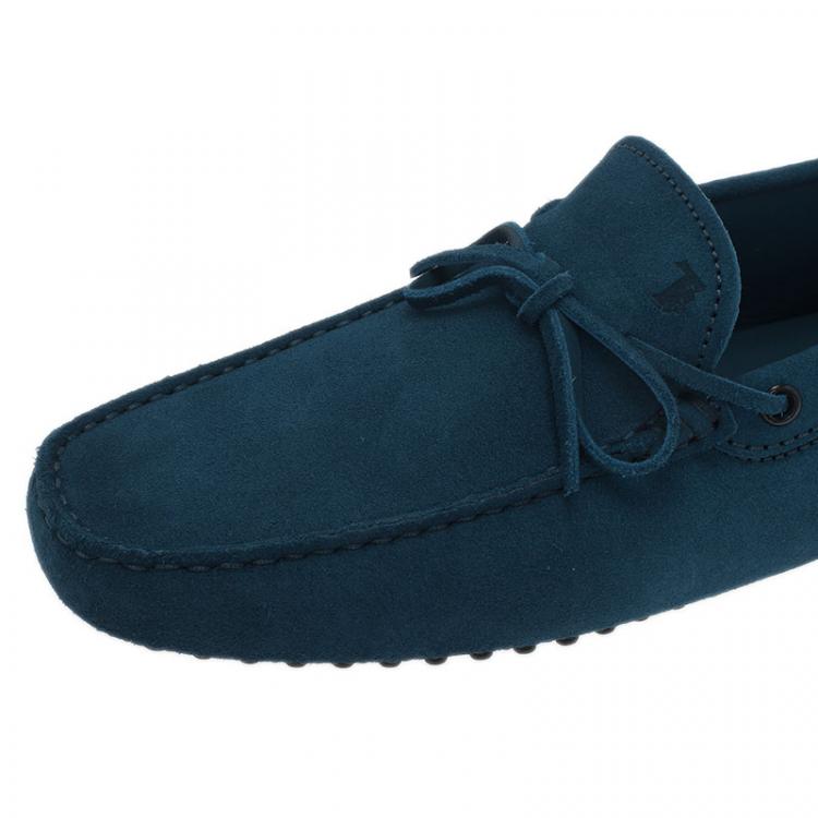 مملوكة مسبقًا Tod's Blue Suede Bow Loafers Size 42