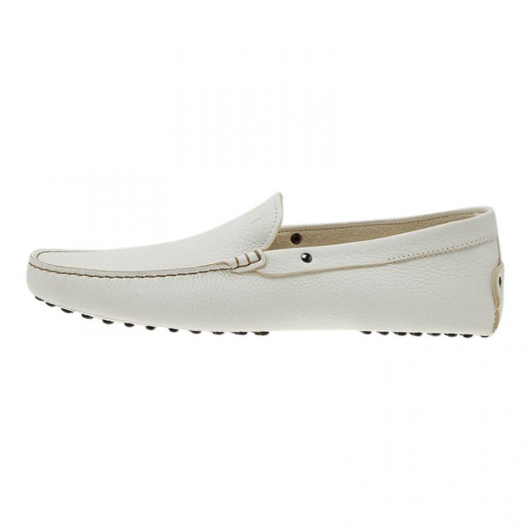 مملوكة مسبقًا Tod's White Leather Loafers Size 44
