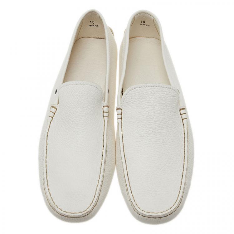 مملوكة مسبقًا Tod's White Leather Loafers Size 44