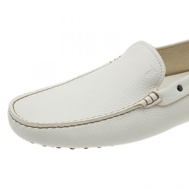 مملوكة مسبقًا Tod's White Leather Loafers Size 44