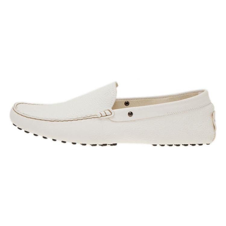 Pre Owned Tod's White Leather Loafers  Size 43