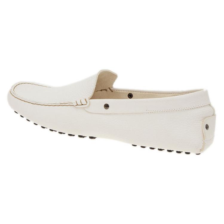 Pre Owned Tod's White Leather Loafers  Size 43