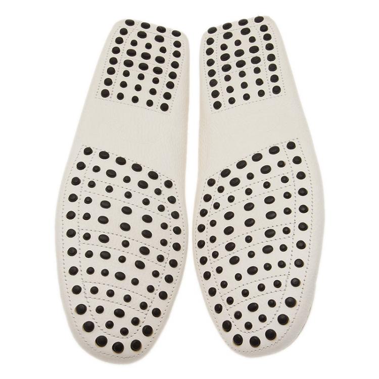 Pre Owned Tod's White Leather Loafers  Size 43