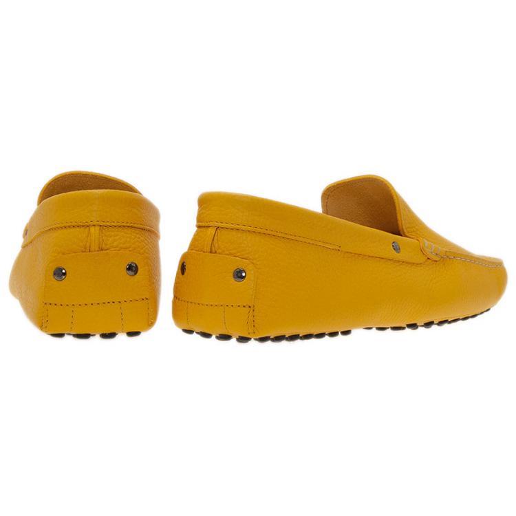 Pre Owned Tod's Yellow Leather Loafers  Size 43.5