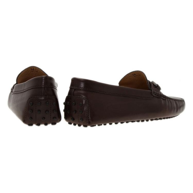 Pre Owned Tod's Brown Leather Horsebit Buckle Loafers Size 44