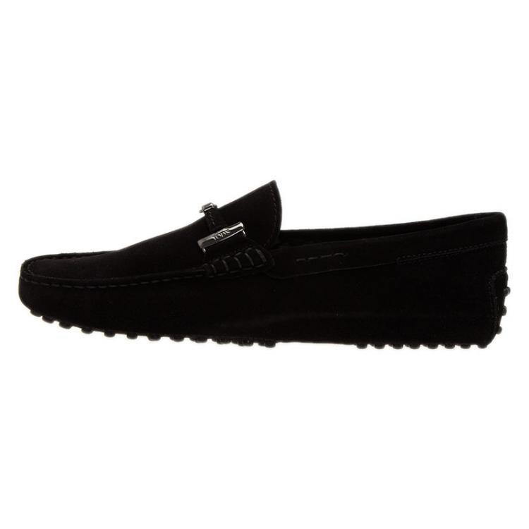 Pre Owned Tod's Black Suede Horsebit Buckle Loafers Size 41.5