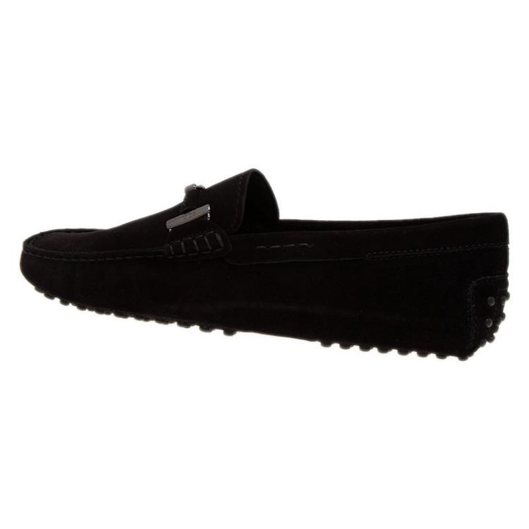 Pre Owned Tod's Black Suede Horsebit Buckle Loafers Size 41.5