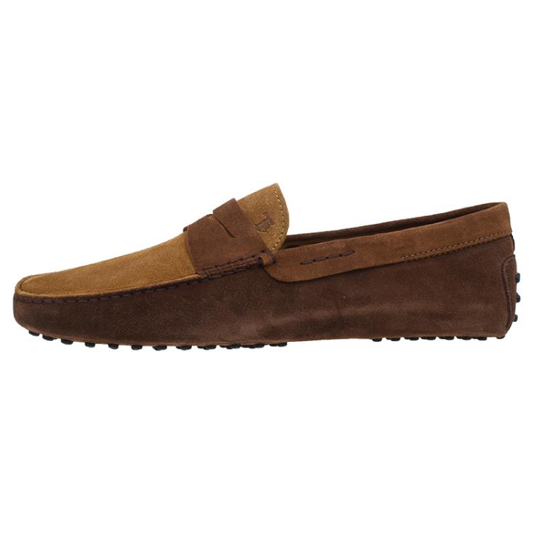 Pre Owned Tod's Brown Shaded Suede Penny Loafers Size 43.5