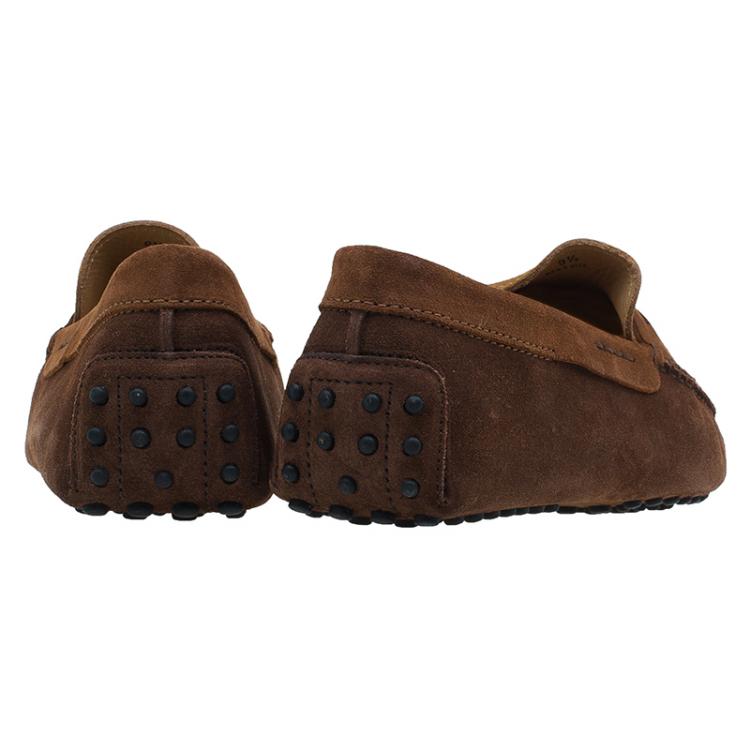 Pre Owned Tod's Brown Shaded Suede Penny Loafers Size 43.5