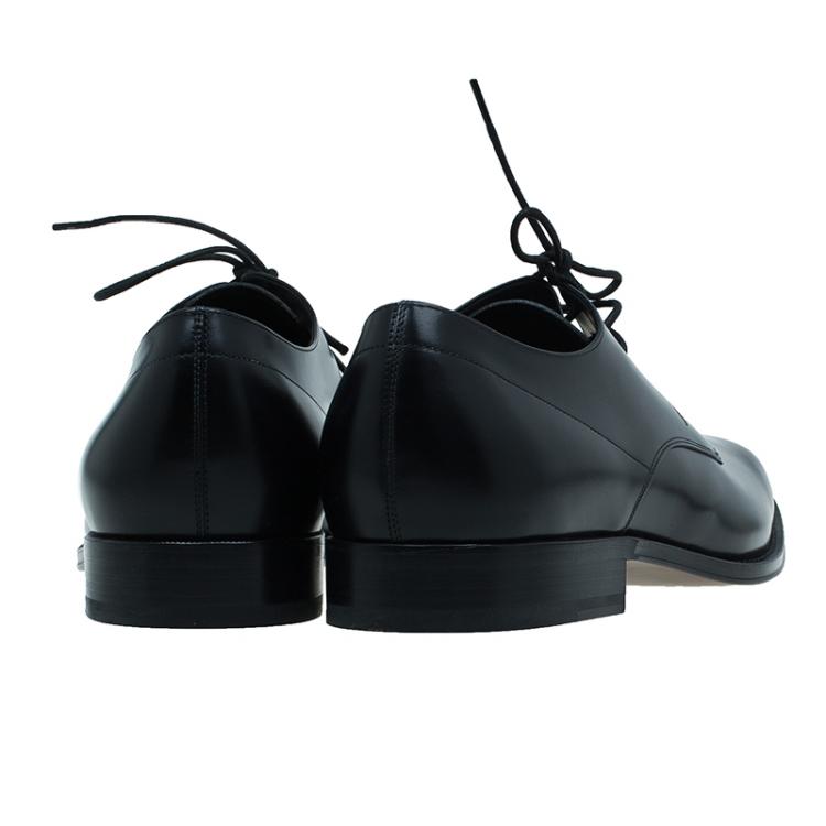 Pre Owned Tod's Black Leather Lace Up Derby Size 46