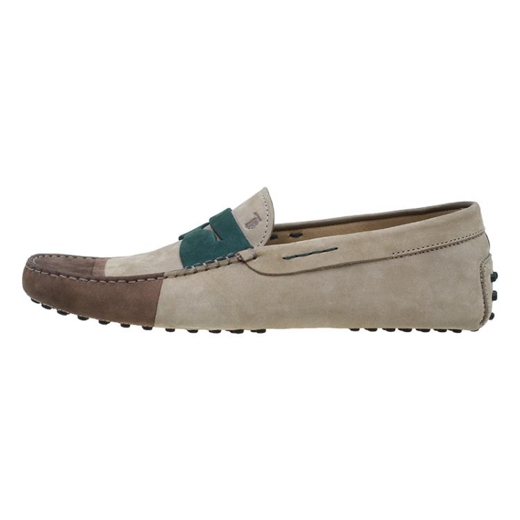 Pre Owned Tod's Tri Color Suede Penny Loafers Size 43.5