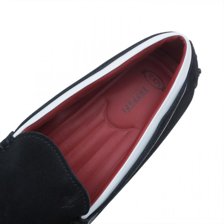 �مملوكة مسبقًا Tod's for Ferrari Black and White Suede Loafers Size 45