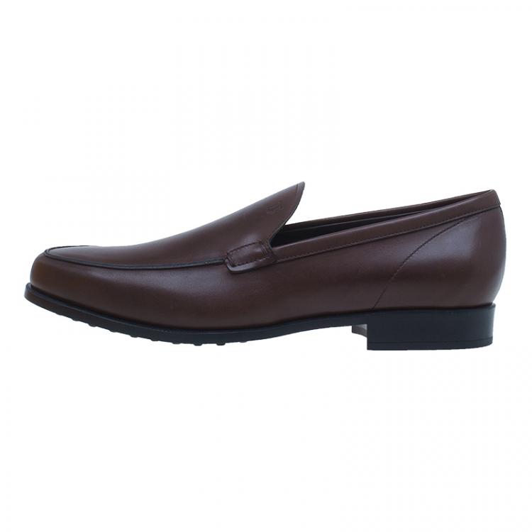 مملوكة مسبقًا Tod's Brown Leather Slip On Loafers Size 42.5