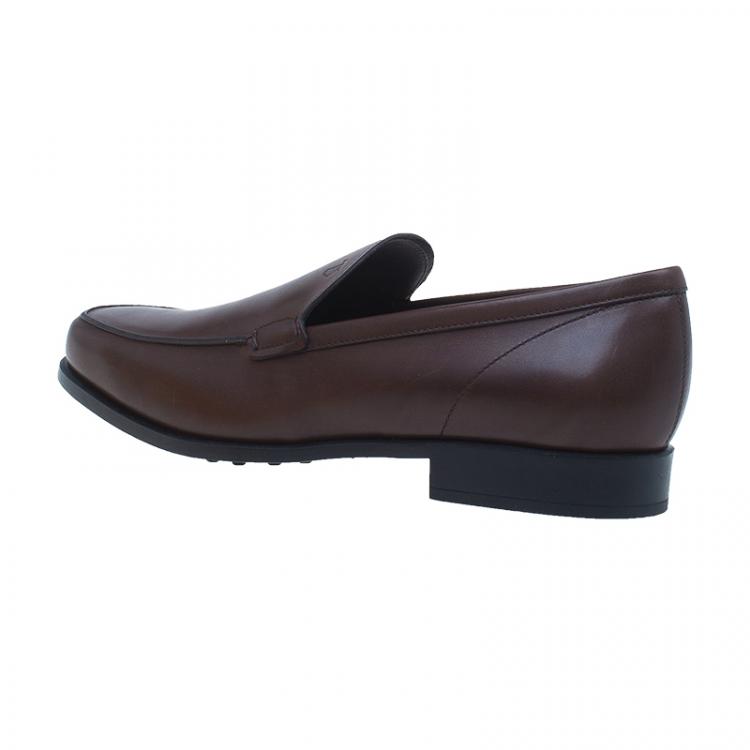 مملوكة مسبقًا Tod's Brown Leather Slip On Loafers Size 42.5