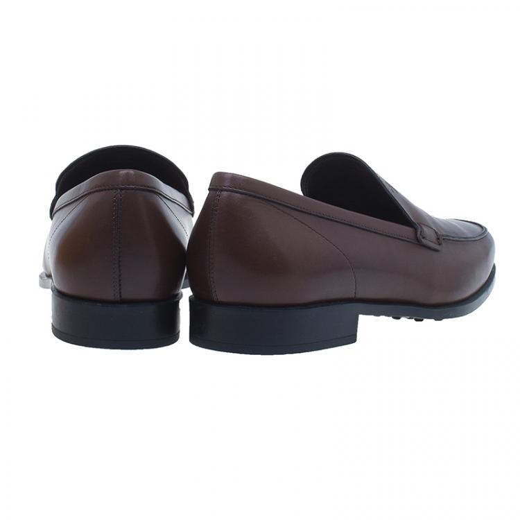 مملوكة مسبقًا Tod's Brown Leather Slip On Loafers Size 42.5
