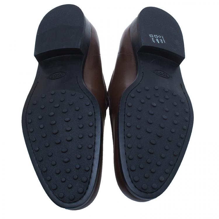 مملوكة مسبقًا Tod's Brown Leather Slip On Loafers Size 42.5