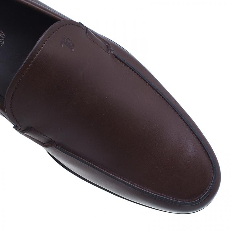 مملوكة مسبقًا Tod's Brown Leather Slip On Loafers Size 42.5