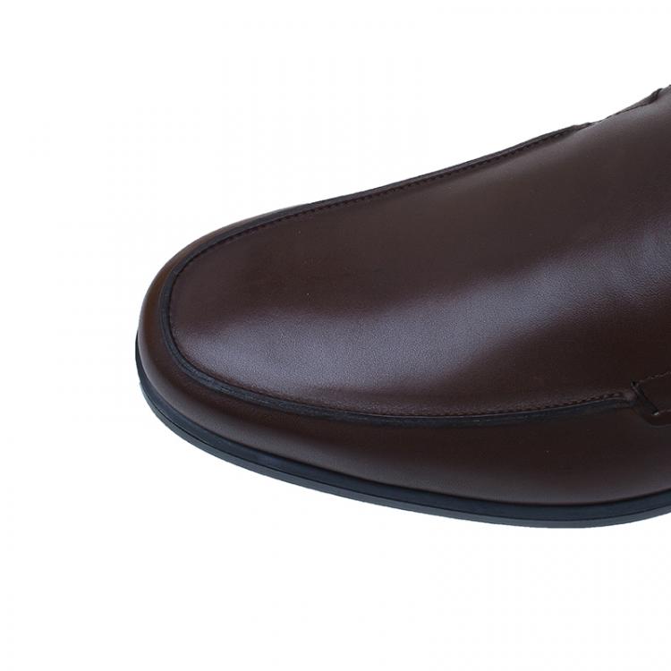 مملوكة مسبقًا Tod's Brown Leather Slip On Loafers Size 42.5
