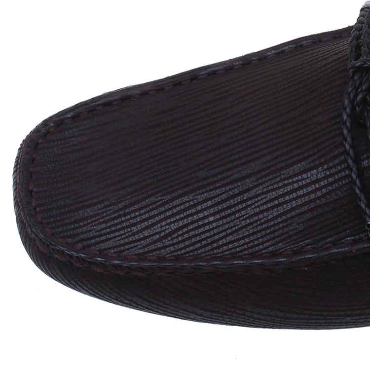 Pre Owned Tod's Brown Suede and Leather Bow Loafers Size 43