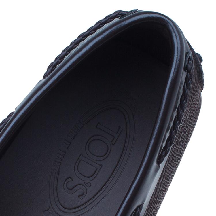 Pre Owned Tod's Brown Suede and Leather Bow Loafers Size 43