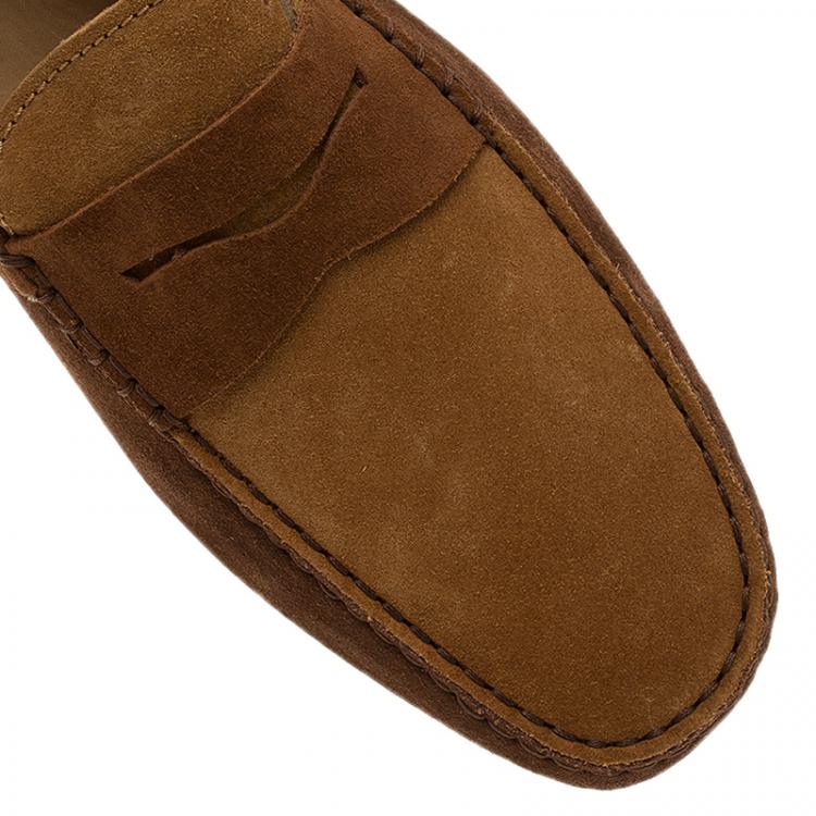Pre Owned Tod's Two Tone Suede Penny Loafers Size 42.5