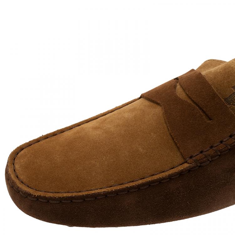 Pre Owned Tod's Two Tone Suede Penny Loafers Size 42.5