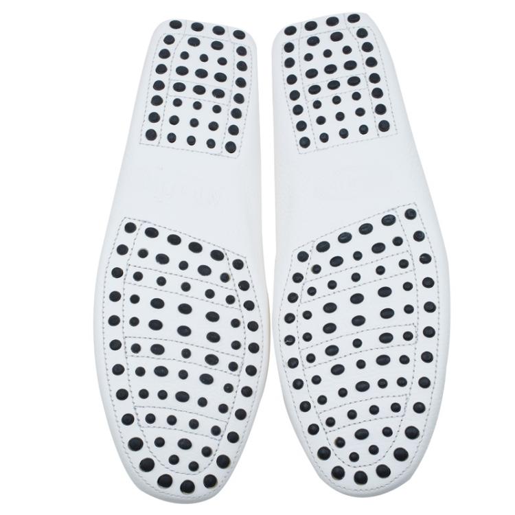 Pre Owned Tod's White Leather Loafers Size 44