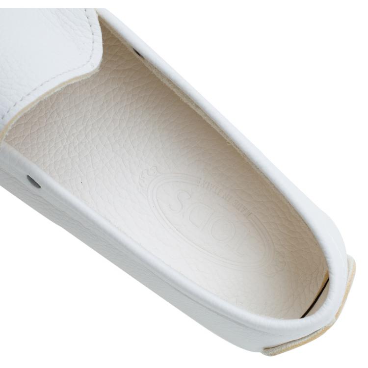 Pre Owned Tod's White Leather Loafers Size 44