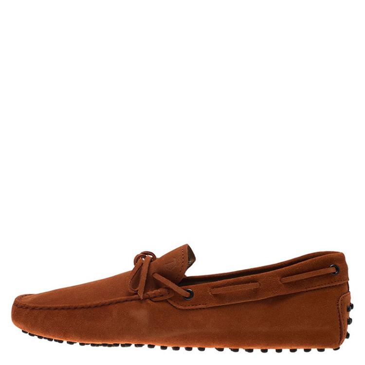 مملوكة مسبقًا Tod's Coral Suede Bow Loafers Size 43