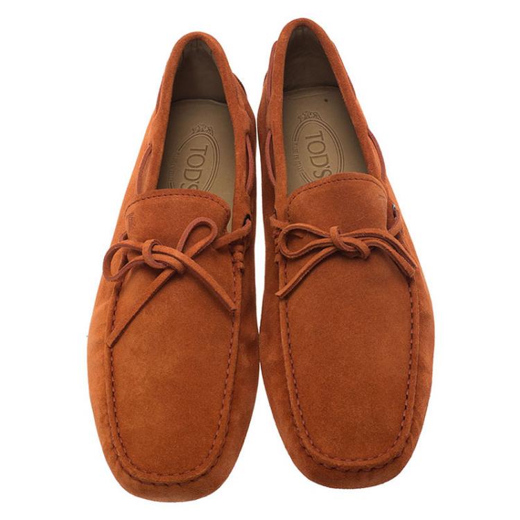 مملوكة مسبقًا Tod's Coral Suede Bow Loafers Size 43