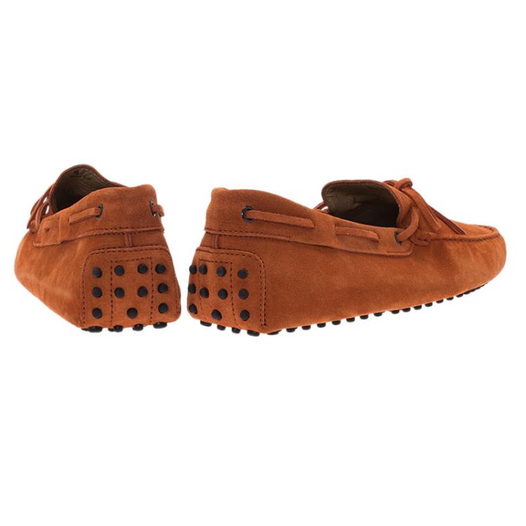 مملوكة مسبقًا Tod's Coral Suede Bow Loafers Size 43