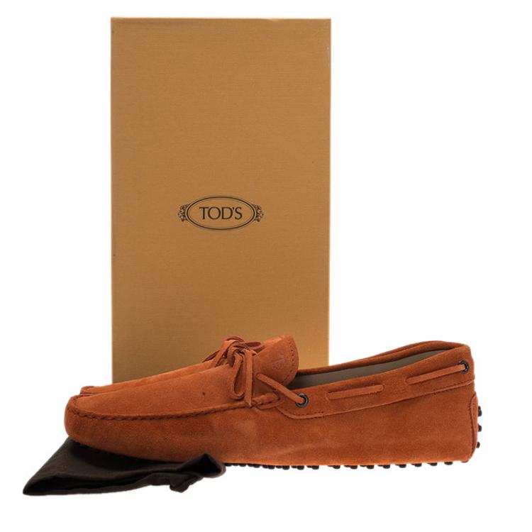 مملوكة مسبقًا Tod's Coral Suede Bow Loafers Size 43