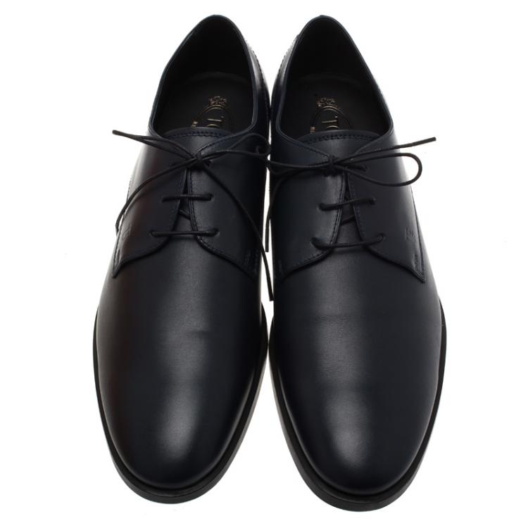 Pre Owned Tod's Blue Leather Oxfords Size 45.5