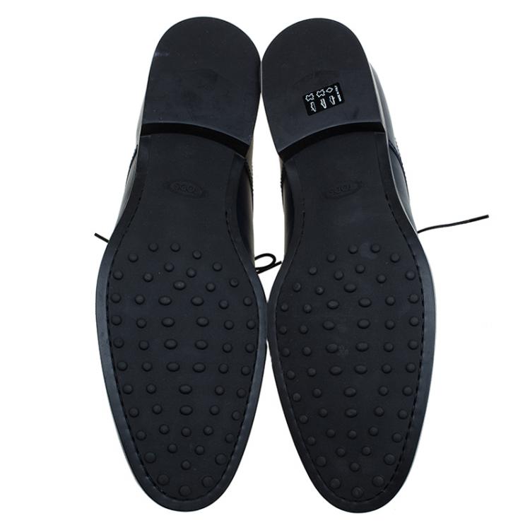 Pre Owned Tod's Blue Leather Oxfords Size 45.5
