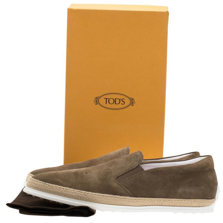 Pre Owned Tod's Grey Suede Espadrille Sneakers Size 45