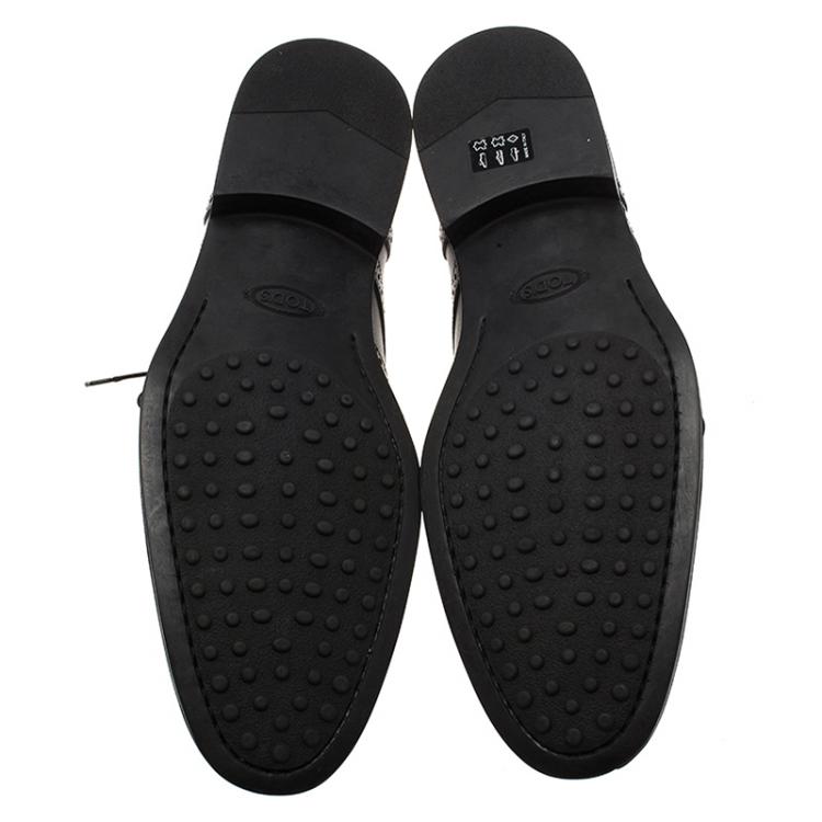 Pre Owned Tod's Black Brogue Leather Lace Up Oxfords Size 45