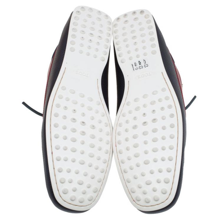 Pre Owned Tod's for Ferrari Two Tone Leather Boat Shoes Size 45.5